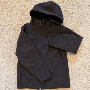 Snozu Kids Black Hooded Softshell Jacket